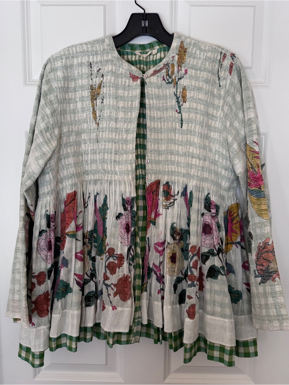 ✨Injiri-Double Layer Hand Block Printed Jacket✨Size:Large